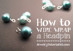 several different types of jewelry with the words how to wire wrap a headpin