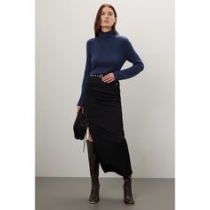 Blue knit (100% Acrylic Mohair). Sweater. Long sleeves. Turtleneck. Pull on. 25" from shoulder to hemline. Imported. Navy Turtleneck, Rent The Runway, Mohair Sweater, Closet Designs, Turtleneck Sweater, Turtle Neck, Long Sleeves, Navy, Knitting