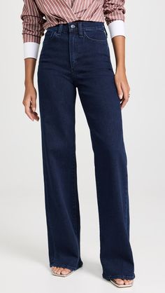 Joe's Jeans The Mia Jeans | Shopbop French Jeans Outfit, Jeans For Women Over 40, Dark Washed Jeans Outfit, Fancy Clothing, Mom Ootd, Skirt Inspiration, Easy Fashion, Apartment Makeover, High Rise Wide Leg Jeans