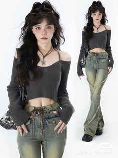 Grunge Cute Aesthetic, Korean Grunge Outfits, Acubi Fits, Goth Babe, Swaggy Outfits, 2000s Fashion, Lookbook Outfits, Mode Inspiration