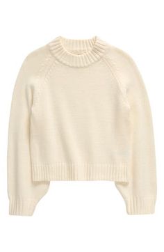 A warming mock neck tops a cotton-rich sweater framed by voluminous raglan sleeves. 60% cotton, 40% acrylic Machine wash, dry flat Imported Mock Neck Top, Mock Neck Sweater, Girl Top, Raglan Sleeve, Neck Sweater, Mock Neck, Sweater Top, Nordstrom, Free Shipping