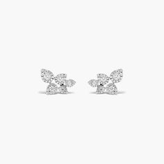 14K White Gold Leaf Cluster Diamond Earrings. Lush diamond teardrop clusters resemble leaves in this elegant design Formal Marquise Cluster Earrings With Diamond Accents, Marquise Cluster Earrings With Diamond Accents For Formal Occasions, Fine Jewellery Earrings, Gold Leaf, Diamond Shapes, Elegant Design, Diamond Earrings, Fine Jewelry, White Gold