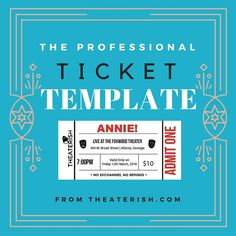 the professional ticket template for an event