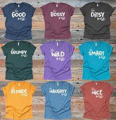 Customize any event with these funny Best Friend shirts! These Bestie shirts are perfect for a bachelorette party, vacation or just a girl's night or guys night out! Use the examples shown in the photos or make up your own. Save 10% when you buy 3 or more shirts with code 3SHIRTS. This listing is for one shirt only, to order multiple shirts add each one to your cart separately. Colors can be changed upon request. These shirts are all made to order - design may vary slightly. Vinyl is adhered wit Friend Shirts, Bff Shirts, Matching Outfits Best Friend, Friend Vacation, Guys Night, Best Friend Shirts, Group Shirts