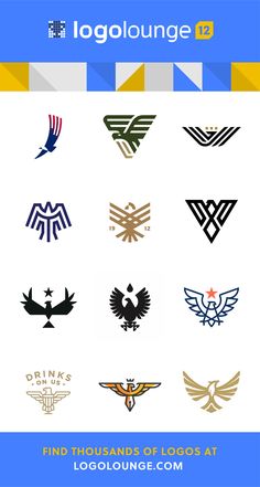 the logos are all different colors and shapes