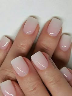 Wedding Nails Square Round, Gel Nails For Bride, Short Square Wedding Nails, Neutral Ombré Nails, Neutral Wedding Nails Bridesmaid, Neutral Ombre Nails Short, Summer Nails Natural Nail, Builder Gel Nails Design Short Natural, Squared Oval Nails