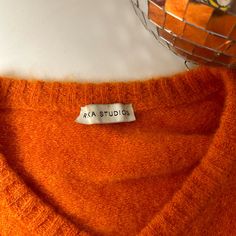 Rika Studios Oversized Orange Mohair V Neck Sweater. Size Xs But Sizes Extra Small, Small And Medium Can Wear Depending On Desired Fit. Mohair Sweater, V Neck Sweater, Color Orange, Vneck Sweater, Neck Sweater, Sweaters For Women, V Neck, Orange, How To Wear