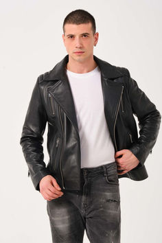 Men's Leather Biker Jacket Biker Leather Jacket, Biker Leather, Leather Jackets, Melbourne, Sydney, Leather Jacket, Men And Women