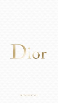 the word dior in gold on a white background