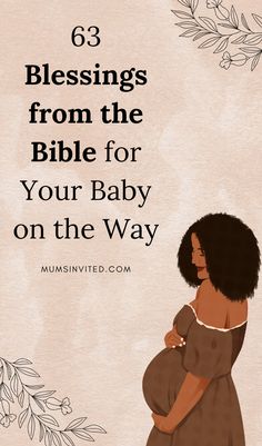 a woman holding her baby in her arms with the words, 63 blessings from the bible