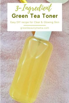 Get Glowing Skin with this DIY Face Toner Green Tea Face Mask Diy Skin Care, Vegetable Glycerin Uses Diy, How To Use Green Tea For Face, Diy Skin Toner Recipes, Green Tea Toner Diy, Face Toner Recipe, Green Tea For Skin, Green Tea Face Toner, Homemade Face Toner