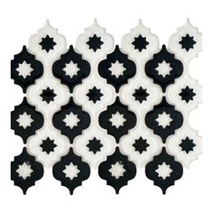 black and white tile with stars on it