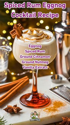 I'm excited to share a cozy drink that’s perfect for the holiday season! This spiced rum eggnog cocktail combines rich flavors with a hint of spice. It’s simple to make and will be a hit at any gathering. 🎉 Let’s dive into what you'll need to whip up this festive treat. 🍸 Spiced Rum Eggnog Recipe, Eggnog Christmas Drinks, Eggnog And Rum Drinks, Spiked Eggnog Cocktails, Eggnog Rum Drink, Eggnog Cocktails Rum, Rum Coffee Drinks, Cocktails With Eggnog, Rum And Eggnog Drink