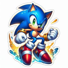 sonic the hedgehog sticker on a white background