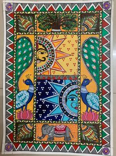 an art work with colorful designs on it