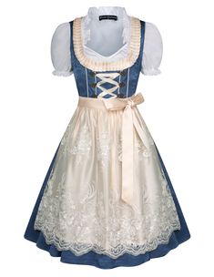 PRICES MAY VARY. Package Included: This is 3 pieces Oktoberfest Costume for Women. Come with a dress, a top, and an apron. Embrace the spirit of Oktoberfest with our exquisite Oktoberfest Costumes! High-quality Fabric: Made from high-quality fabric, this Dirndl dress ensures both comfort and durability. The dress is made of satin and the top is made of cotton. And the dress has exquisite floral patterns, making you look elegant and attractive. Classic Design: This traditional Bavarian costume wi Layered Apron, Bavarian Costume, Oktoberfest Dress, Winter Sewing, Oktoberfest Halloween, Lace Apron, Oktoberfest Costume, White Ruffle Top, Costume For Women