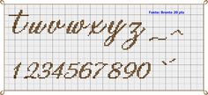 cross stitch pattern with the letters and numbers