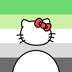 an image of a hello kitty wallpaper with the colors green, white and red