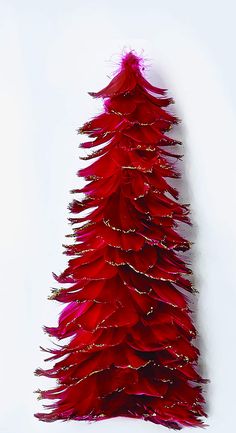 PRICES MAY VARY. Made of real dyed feathers Great tabletop decoration Feathers cascade down the tree Glitter Tips, Sparkle Ball, Red Christmas Decor, Silver Christmas Decorations, Gold Christmas Decorations, Christmas Glitter, Fresh Christmas Trees, Feather Tree, Red Feather