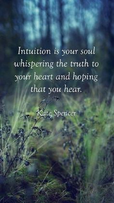 a quote from kate spencer that says,'intention is your soul whispering the truth to your heart and hoping that you hear '