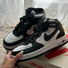 Black And White Size: W 8 / 6.5 M (Runs Tts) Condition:Like New, Only Worn Once Comes With Original Box Unisex Shoe Stussy Air Force, Nike X Stussy, Unisex Shoes, Shoes Nike, Air Force 1, Womens Shoes Sneakers, Air Force, Nike Shoes, Nike Women