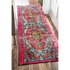 Elevate your space with the beautifully distressed, antique look of this bohemian area rug. With vibrant colors and medallion patterned middle, this rug is sure to add an instant touch of luxury anywhere you place it. Made in Turkey from durable fibers, this rug will hold up in high traffic areas of your home and will last for years to come. Create the home you’ve been dreaming of with our pet-friendly and easy to care for area rugs. Mosaic Medallion, Boho Runner Rug, Jewelry Clothing, Turkey Design, Medallion Rug, Electronics Jewelry, Pink Area Rug, Rugs Usa, Bohemian Area Rugs