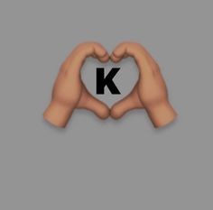 two hands making a heart shape with the letter k in it's middle and bottom