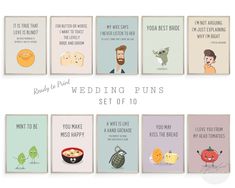 wedding puns set of 10