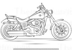 a drawing of a motorcycle is shown in this black and white photo, it appears to be an outline