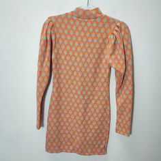 Zara Jacquard Dress Size Small Floral 70s Vibes Puff Sleeves Orange Blue Pink Zara 1930/403 Bloggers Fave Summer Fall Fashion Trend Long Sleeves Dress Fitted Orange Winter Dress, Fitted Orange Dress For Winter, Zara Orange Mini Dress For Fall, Zara Orange Fall Dress, Zara Orange Dress For Fall, Vintage Fitted Orange Mini Dress, Fitted Vintage Orange Mini Dress, Fitted Orange Dress With Retro Print, Orange Retro Mini Dress