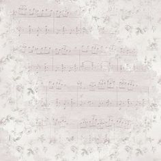 an old sheet with music notes and flowers on it, as well as the background