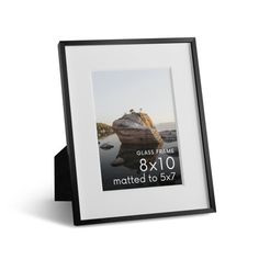 a black and white photo frame with the text 8x10 matted to 5x7