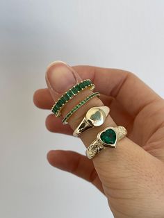 Evry Jewels green rings 1950s Jewelry, Indie Jewelry, Style Upgrade, Pretty Jewelry, Mua Sắm, Cute Rings, Diy Schmuck