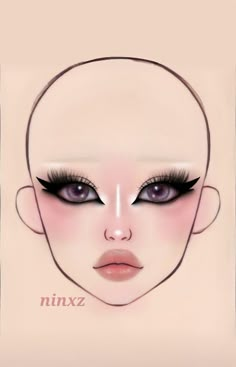 Make Up Guide, Asian Makeup Tutorials, Korean Makeup Tips, Makeup Fails, Gyaru Makeup, Face Charts, Punk Makeup