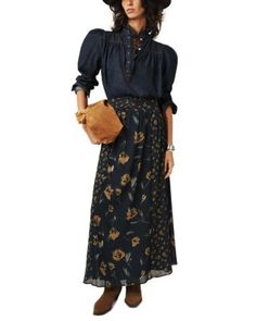 ba&sh Findy Maxi Skirt Smocking, Maxi Skirt, Fitness Models, In Store, Pick Up, Buy Online, Relaxed Fit, Skirt, Free Shipping