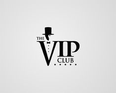 the vip club logo is black and white, with a top hat on it