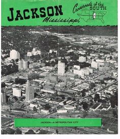 an old book with the title jackson mississippi written in black and green ink on it