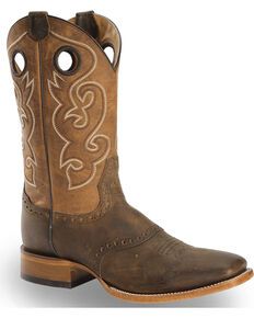 Cody James Mens Brown Saddle Vamp Western Boots - Square Toe, Brown Cow Boy Boots, Shyanne Boots, Boy Boots, Boots Outfit Men, Western Embroidery, Brown Cow, Ariat Boots, Boots Square Toe, Roper Boots