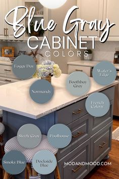 blue gray cabinet colors Sw Serious Gray Cabinets, Sw Foggy Day Paint, Britannia Blue Benjamin Moore Cabinets, Dove Grey Cabinets, Polaris Blue Benjamin Moore Cabinets, Kitchen Blue Gray Cabinets, Blue Note Cabinets, Grey Blue Kitchen Cabinets Paint Colors, Smokey Blue Sherwin Williams Cabinets