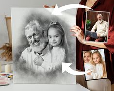 OFFER, End soon, Order now!! ⭐️ 🎉 Christmas Gift| Custom photo gift| Add deceased to photo | Deceased loved one gift | Add Person to Photo | Combine Photos | Black and white I combine your photos into 1 picture and make a beautiful memorial high resolution family portrait drawing art. * ORDER PROCESS: 1. Place your order up to 3 people. After 3 people I charge $7 extra per person for adding an additional people please order $7 for each person. Select listing according to no. additional people. Family Portrait Drawing, Photos Black And White, When Someone Dies, Human Pictures, Customized Photo Gifts, Cadeau Photo, Image Icon, Personalized Photo Gifts, Photo Gift