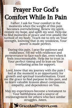 prayer for god's comfort while in pain