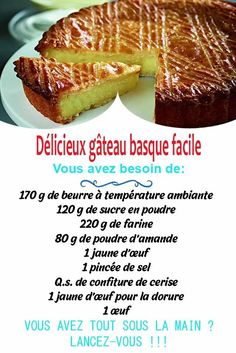 an advertisement for a cake shop with information about the product and ingredients in french language