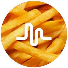 french fries in a circle with the letter j on it's bottom and side