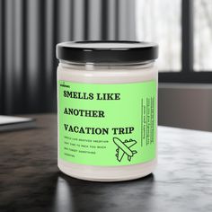 Smells Like Another Vacation Trip |  Scented Soy Candle 9oz | Traveling Candle Vacation Planning Vacation Candle Trip Candle Gift Traveler Gift Is anyone planning their next vacation?  ----Candle Info---- 100% natural soy wax blend cotton wick and a glass jar size: 2.8″ × 3.5" (7.1cm × 8.9cm) Glossy permanent adhesive label Burning time: 50-60 hours All scents have the same wax color Eco-friendly and non-toxic Reusable glass vessel --------------------------------------------------------- ----Sc Planning Vacation, Sand Candles, Apothecary Candles, Candle Party, Apple Harvest, Candle Gift Set, Bridesmaid Proposal Gifts, Vacation Planning, Cinnamon Vanilla