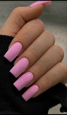 Tapered Square Nails, Her Nails, Simple Acrylic Nails, Short Square Acrylic Nails, Acrylic Nails Coffin Pink, Acrylic Nails Coffin Short, Short Acrylic Nails Designs, Pink Nail, Pink Acrylic Nails