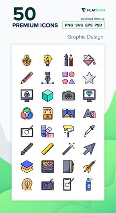 the 50 premium icons for graphic design