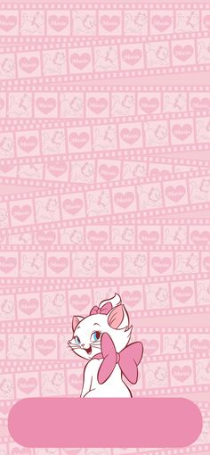 the pink kitty wallpaper has been created by cartoon character, and is very cute