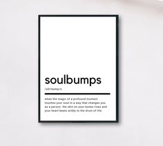 a black and white poster with the words soulbumps written in bold font on it