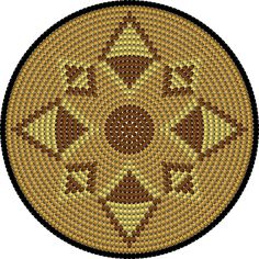 an image of a circular design in brown and yellow