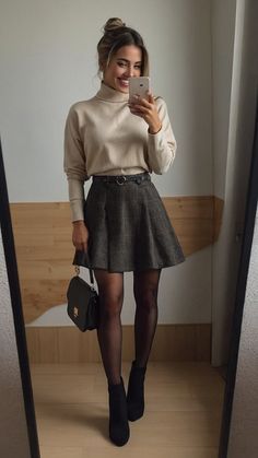 Fall Trends 2024 Outfits, Midsize Fall Outfits 2024, Sweater Over Shoulders Outfit, Petite Outfits Fall, Winter Outfits Night Out, Fall Outfits Midsize, 2024 Dresses, Midsize Outfits, Skirt Outfits Fall